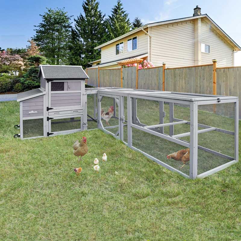 Morgete Wood Chicken Coop with Wheels Large Hen House for 4 Chickens