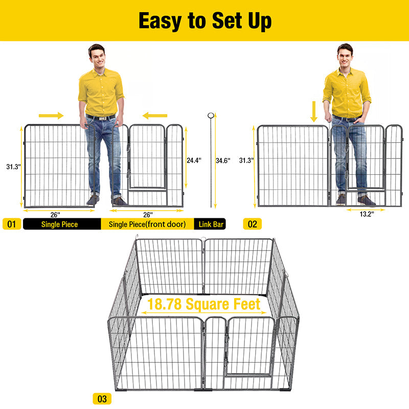 Dog Pen for Outdoor and Indoor,Large Portable Puppy Pet