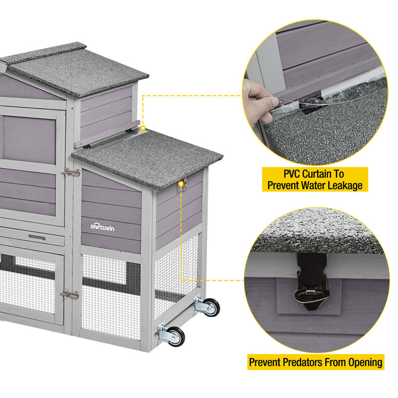 Aivituvin- AIR61 Mobile Chicken Tractor for 2-3 Chickens( Inner Space 18.47ft²)