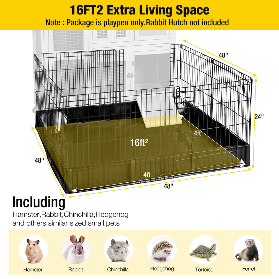 Aivituvin-AIR06-B Bunny Cage |  Outdoor Rabbit Hutch (Inner Space 7.8 ft²)