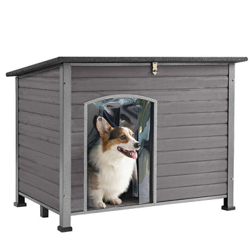 Morgete Wooden Dog House Anti-chewing Kennels for Outdoor & Indoor, Brown, Large