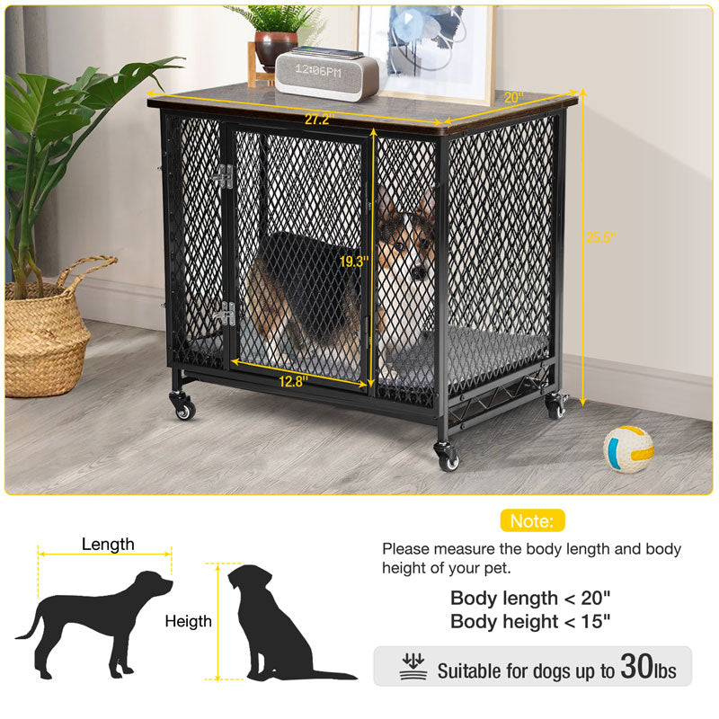 Aivituvin Large Wooden Dog Crate, Heavy Duty Dog Crate with