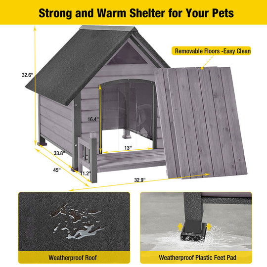 Aivituvin-AIR80 AIR81 Outdoor Dog House with Porch| Strong Iron Frame