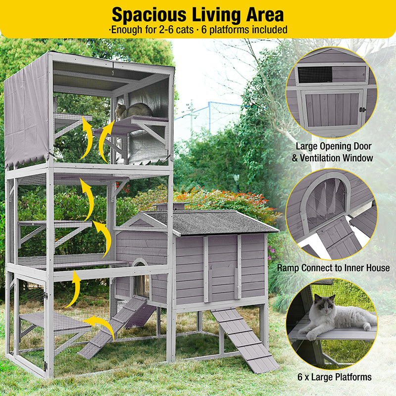 Aivituvin Large Cat Enclosure AIR82, Vertical Climbing Enclosure