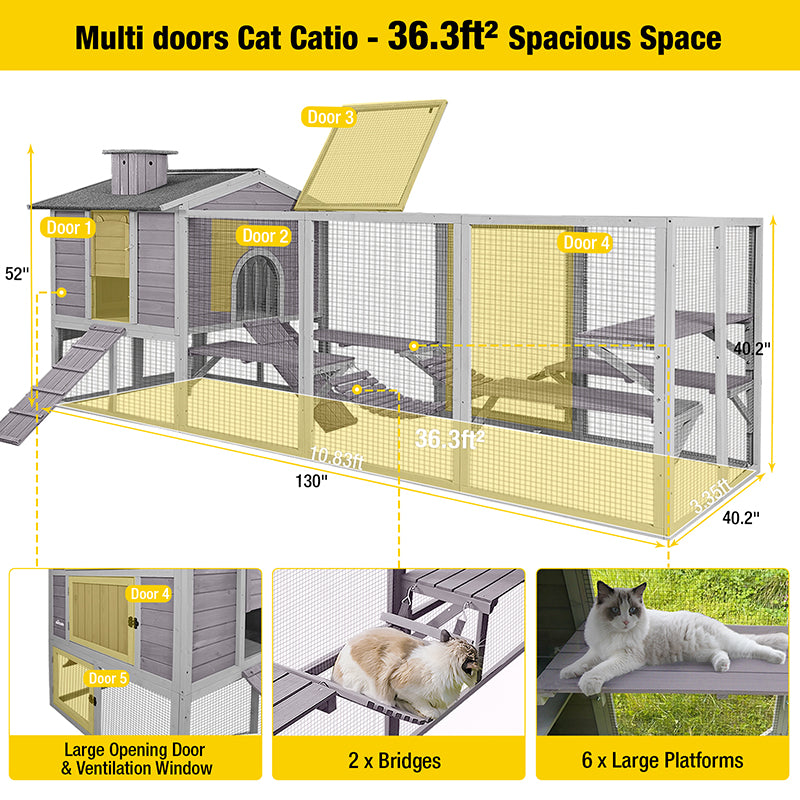 Aivituvin Large Cat Enclosure AIR82, Vertical Climbing Enclosure