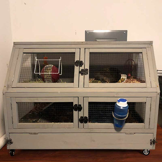 Aivituvin-AIR58 Two Levels Guinea Pig Cage| Large Hamster Cage with Wheels