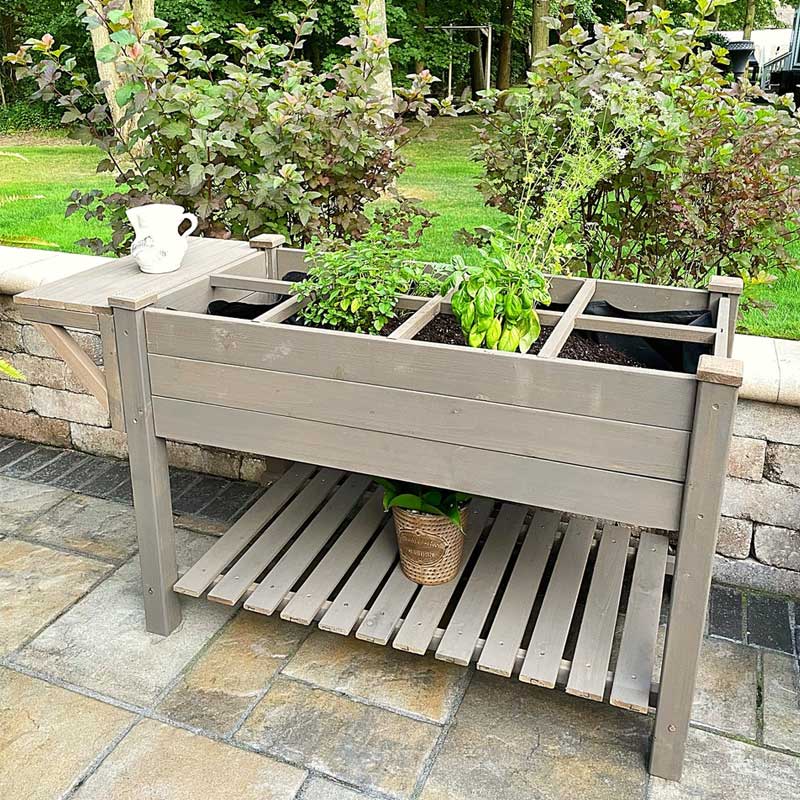 Aivituvin-GUT02 Raised Garden Bed with Large Storage Shelf | Wooden Herb Planter