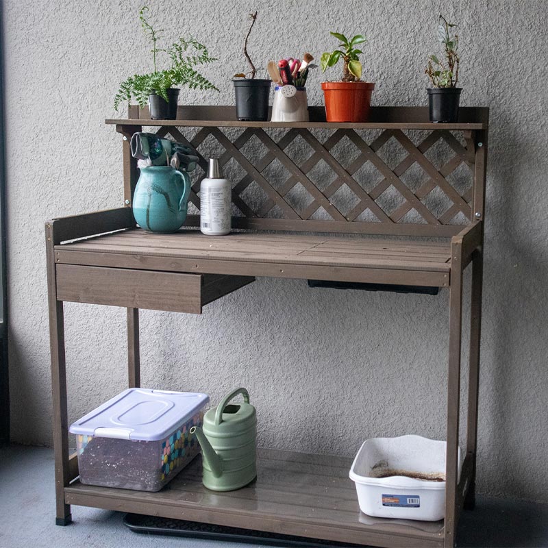 Aivituvin Potting Stand with Sink Outdoor Garden Bench