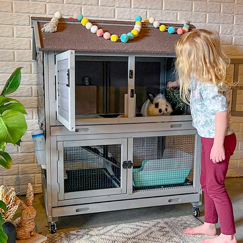 Hutch Indoor Rabbit Pen Outside Outdoor Rabbit Enclosure Indoor