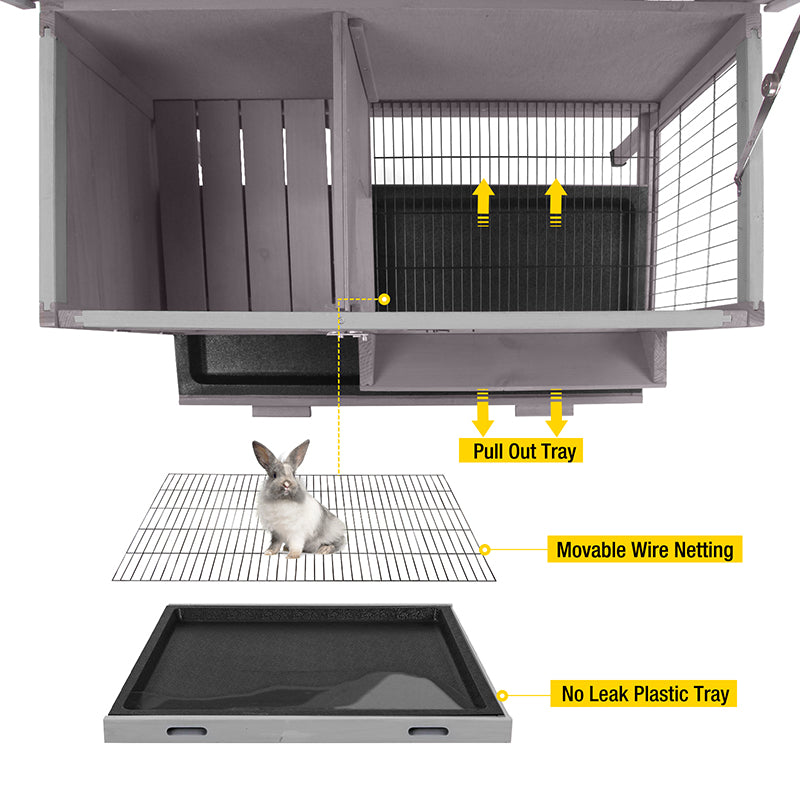 Aivituvin Outdoor Rabbit Hutch | Wire Bottom Rabbit Cage