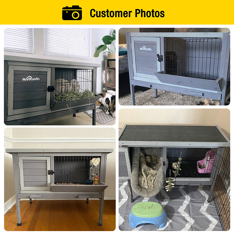 Aivituvin Outdoor Rabbit Hutch | Wire Bottom Rabbit Cage