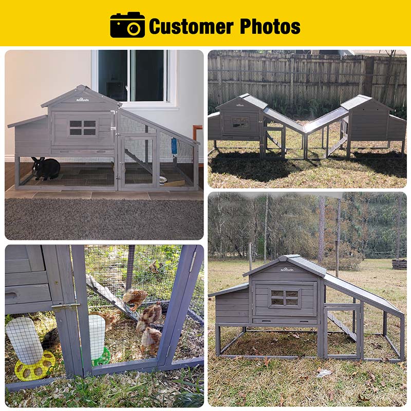 Morgete 69“ Chicken Coop Wood Hen House with Nest Box