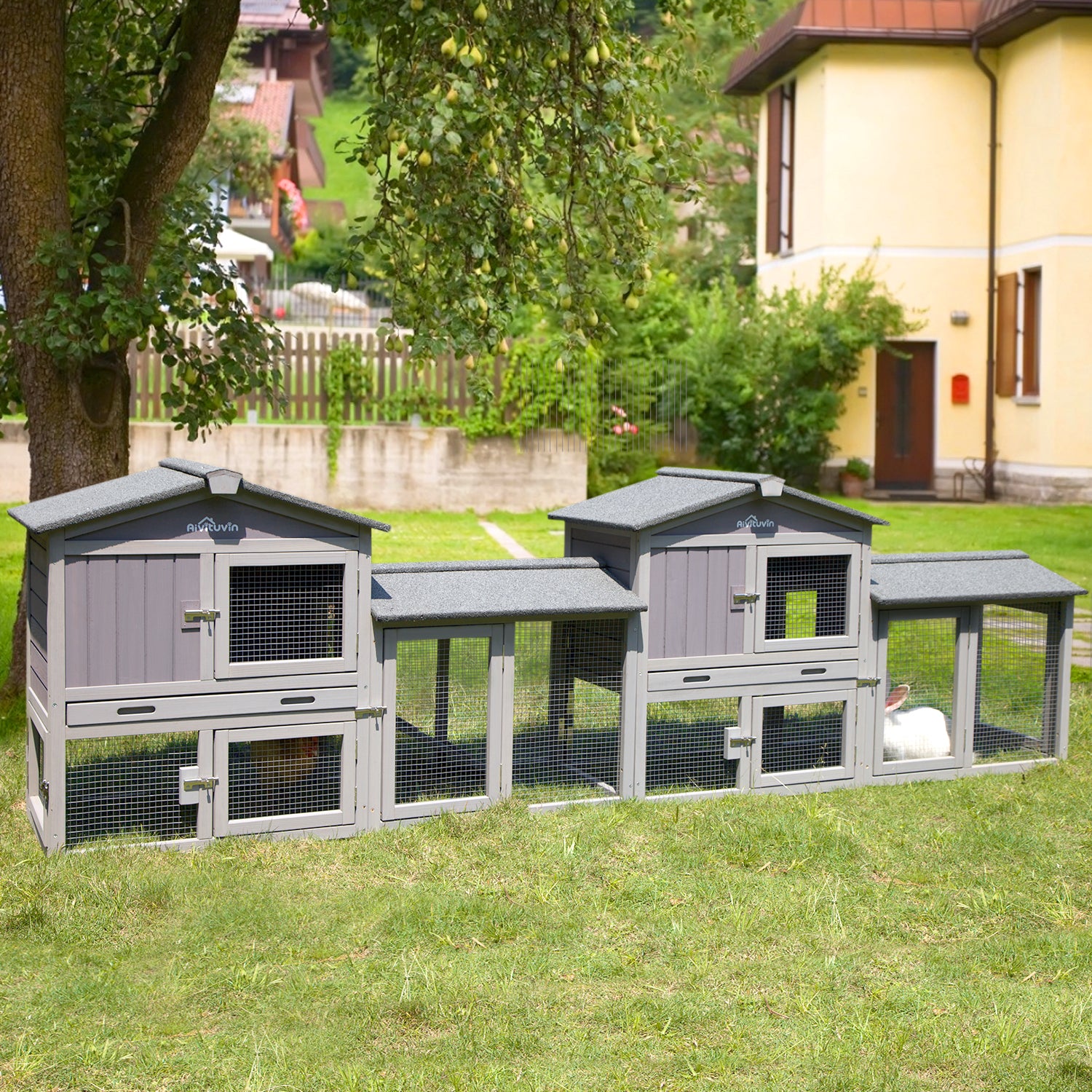 Aivituvin Indoor Wooden Rabbit Hutch