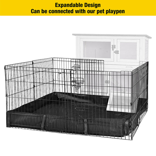 Morgete Rabbit Hutch Bunny Cage Outdoors & Indoors with Wheel, Two Layer Guinea Pig House