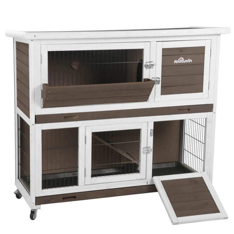 Aivituvin Outdoor Bunny Cage | Wooden Rabbit Hutch