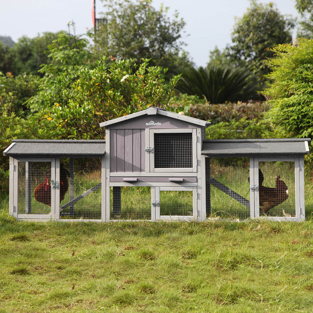 Extra Large Rabbit Hutch with Run & PVC Floor Layer – Aivituvin