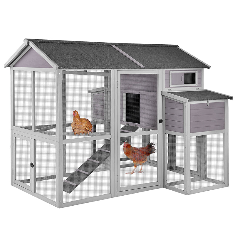 Aivituvin Large Chicken Coop AIR48, Chicken House with Large Run for 6–8 Chickens