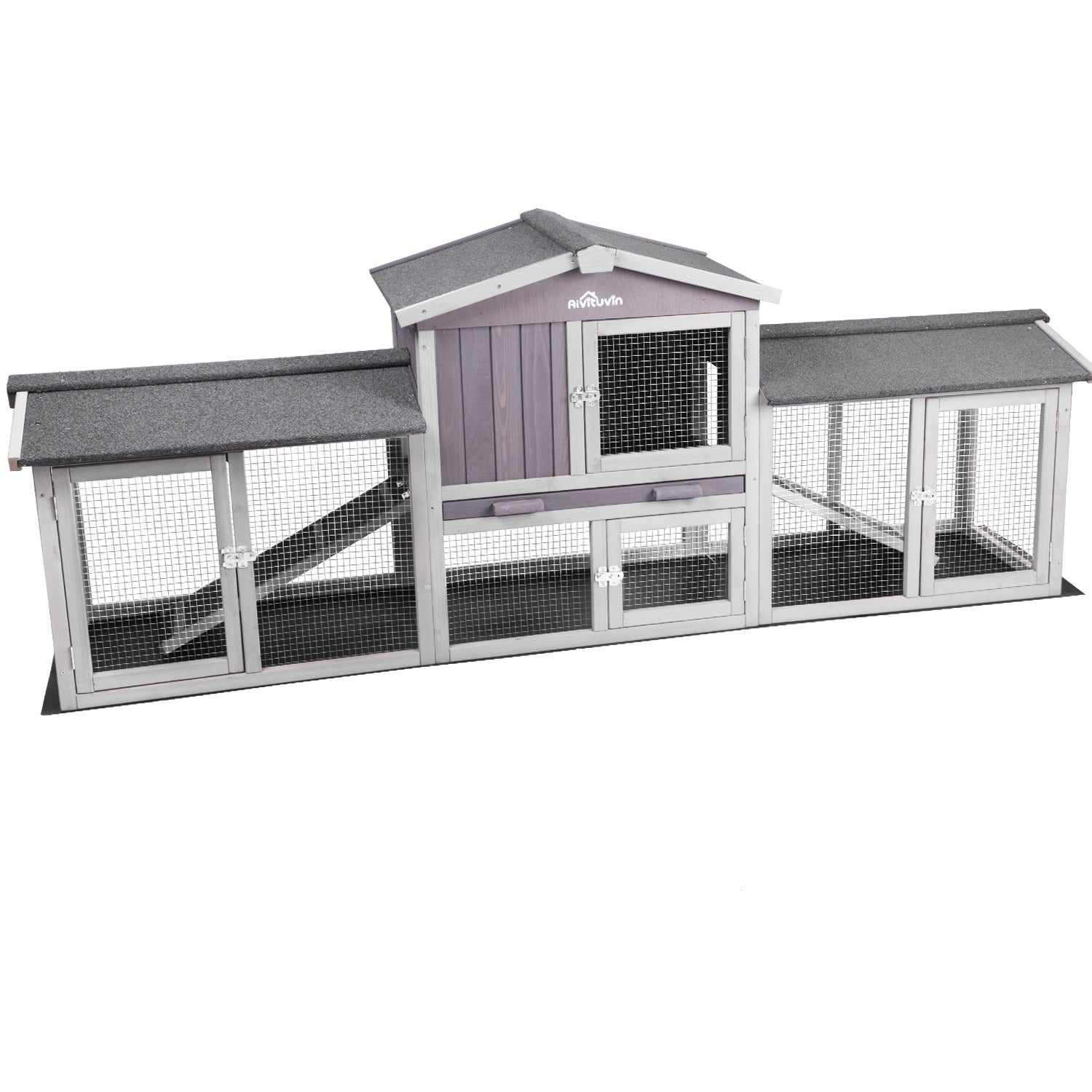 Aivituvin Extra Large Rabbit Hutch AIR04-B, Rabbit House with Run, 9.6ft²