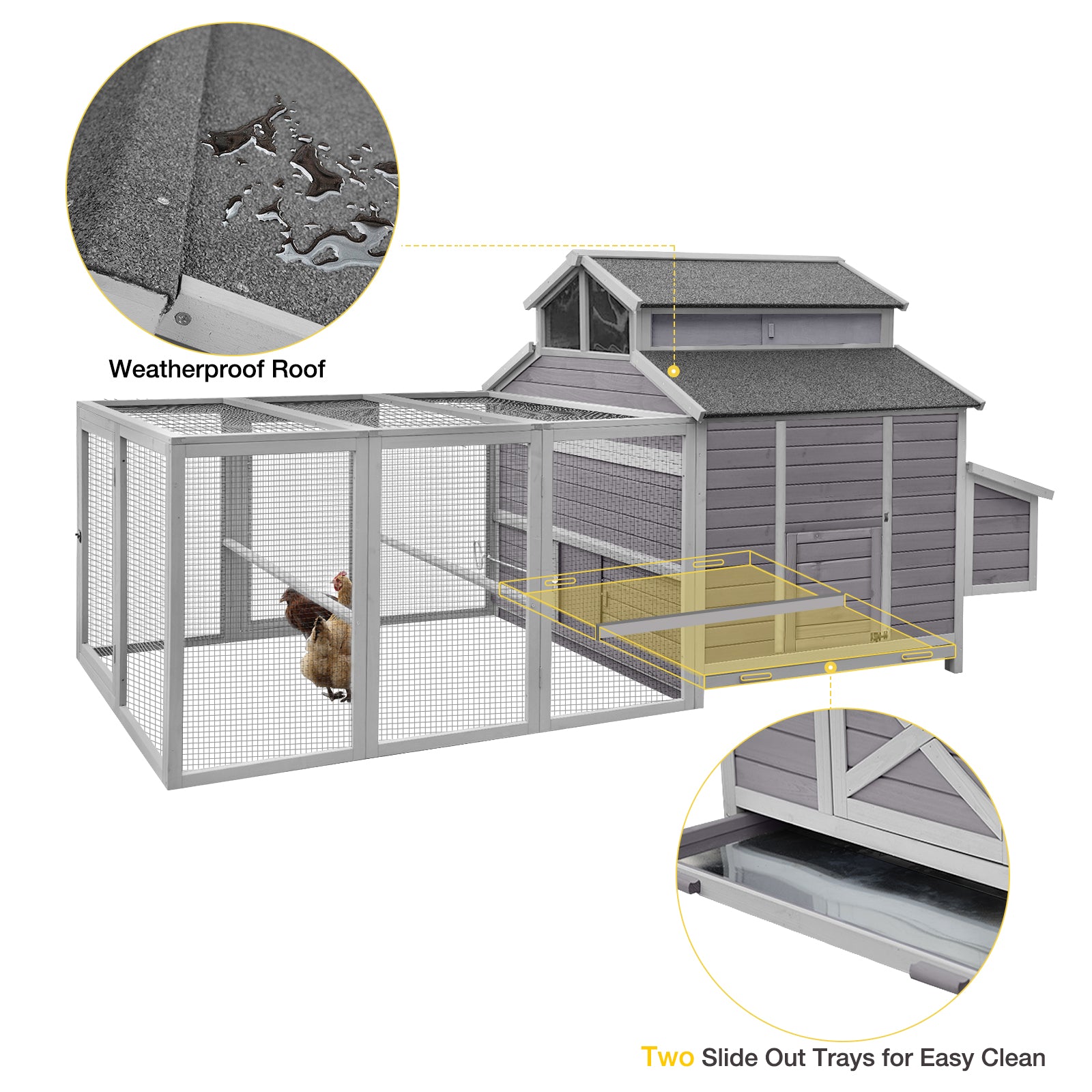 chicken coop pull out tray