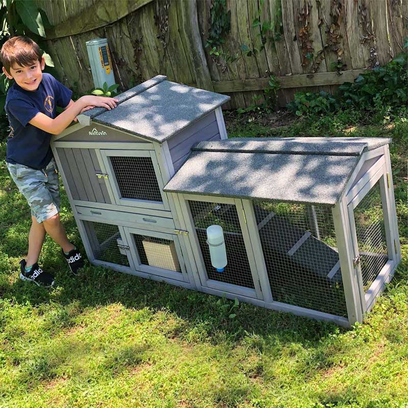 Aivituvin Indoor Wooden Rabbit Hutch