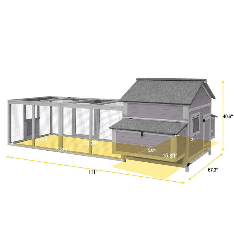 Aivituvin Wooden Hen House AIR59, Chicken Coop for 2–4 Hens